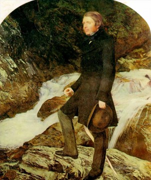  Everett Canvas - portrait of john ruskin Pre Raphaelite John Everett Millais